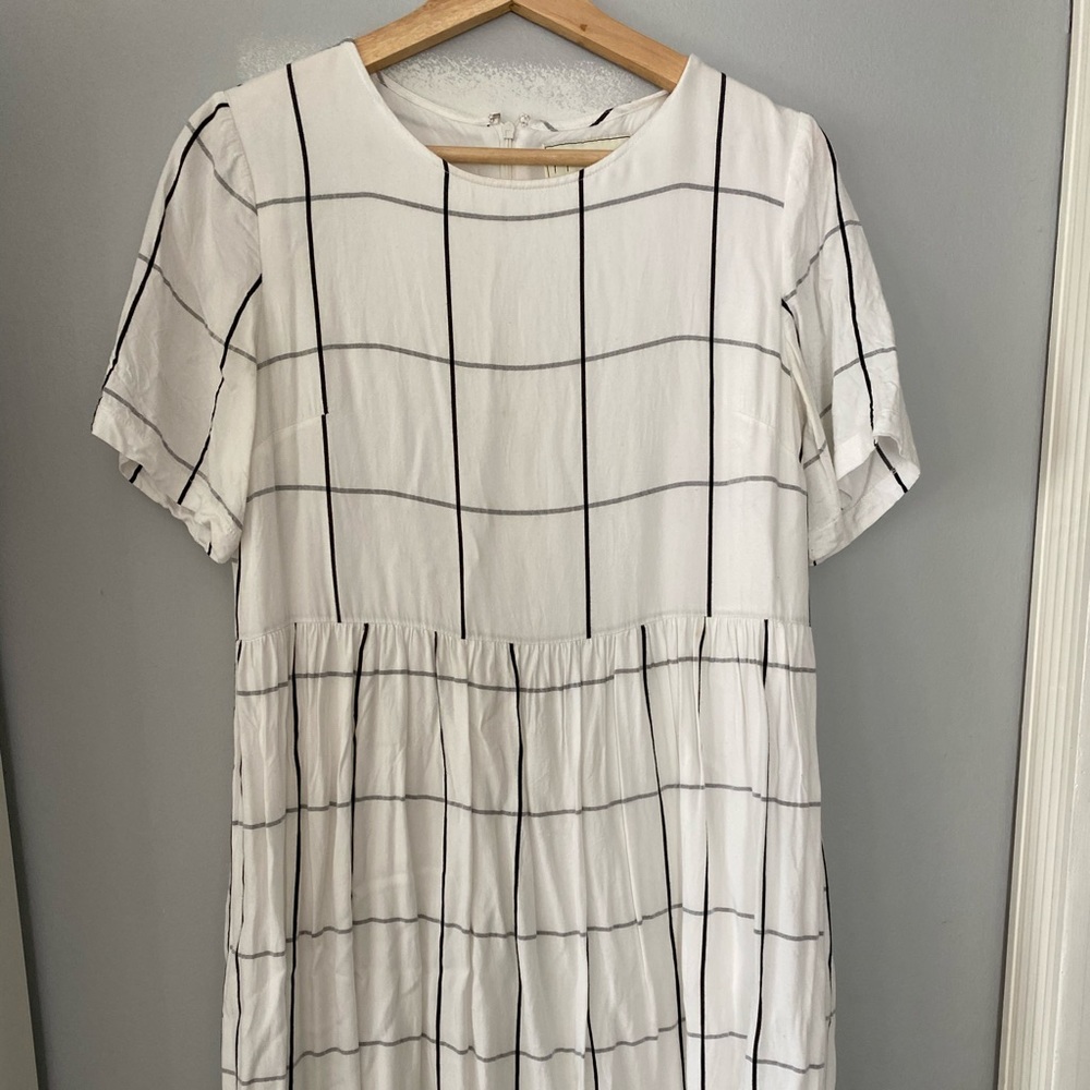 Piper and Scoot White and Black Grid dress